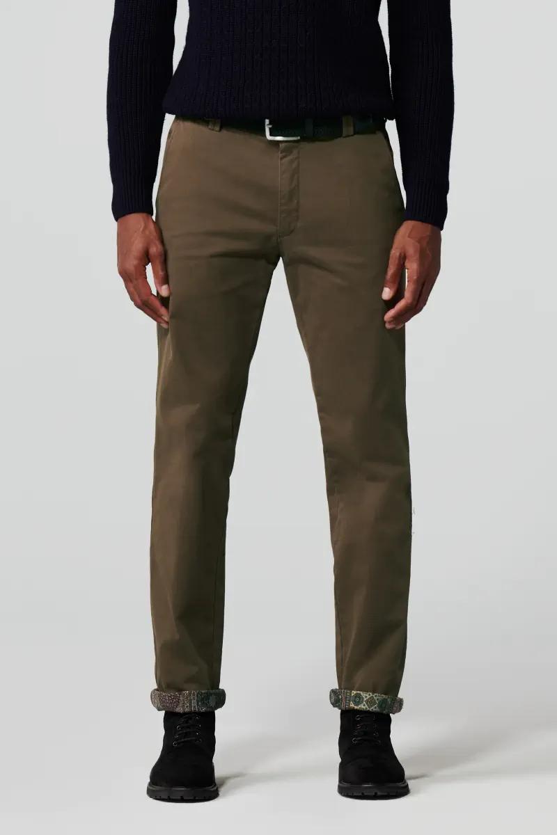 Meyer chino BONN 2-3925-98% katoen, 2% elasthaan-HEREN BROEKEN-Bruin