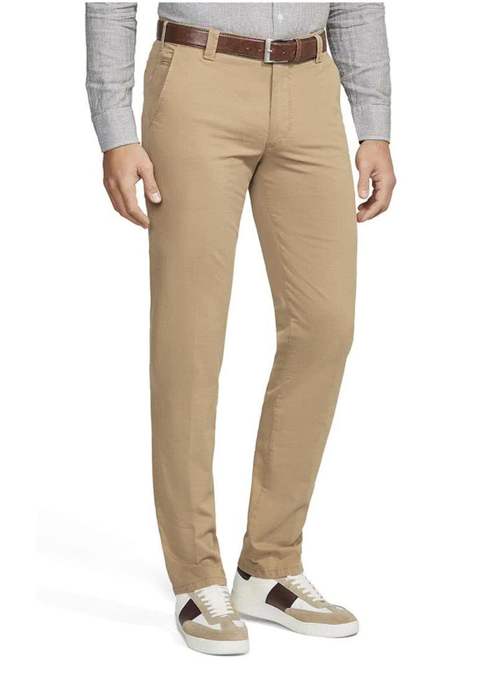Meyer chino Bonn-96% Katoen, 4% Elastaan-HEREN BROEKEN-Beige