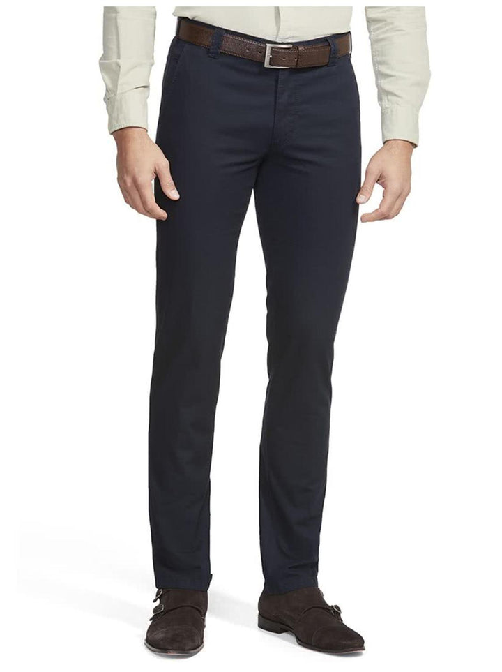 Meyer chino Bonn-96% Katoen, 4% Elastaan-HEREN BROEKEN-Blauw