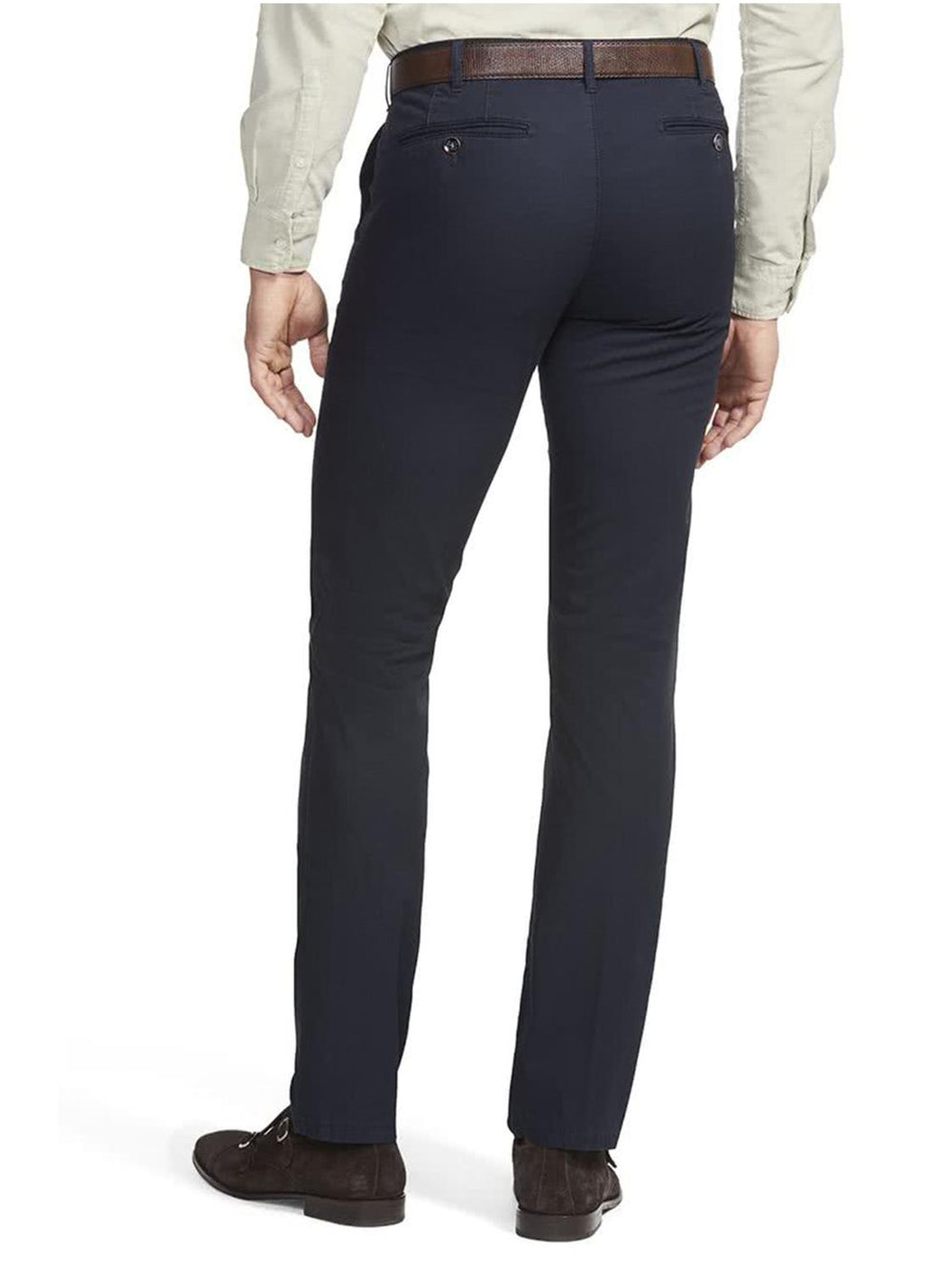 Meyer chino Bonn-96% Katoen, 4% Elastaan-HEREN BROEKEN-Blauw