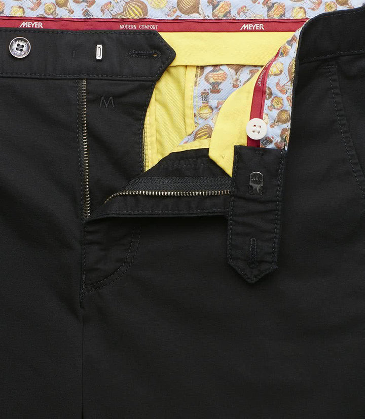 Meyer chino Bonn-96% Katoen, 4% Elastaan-HEREN BROEKEN-Zwart