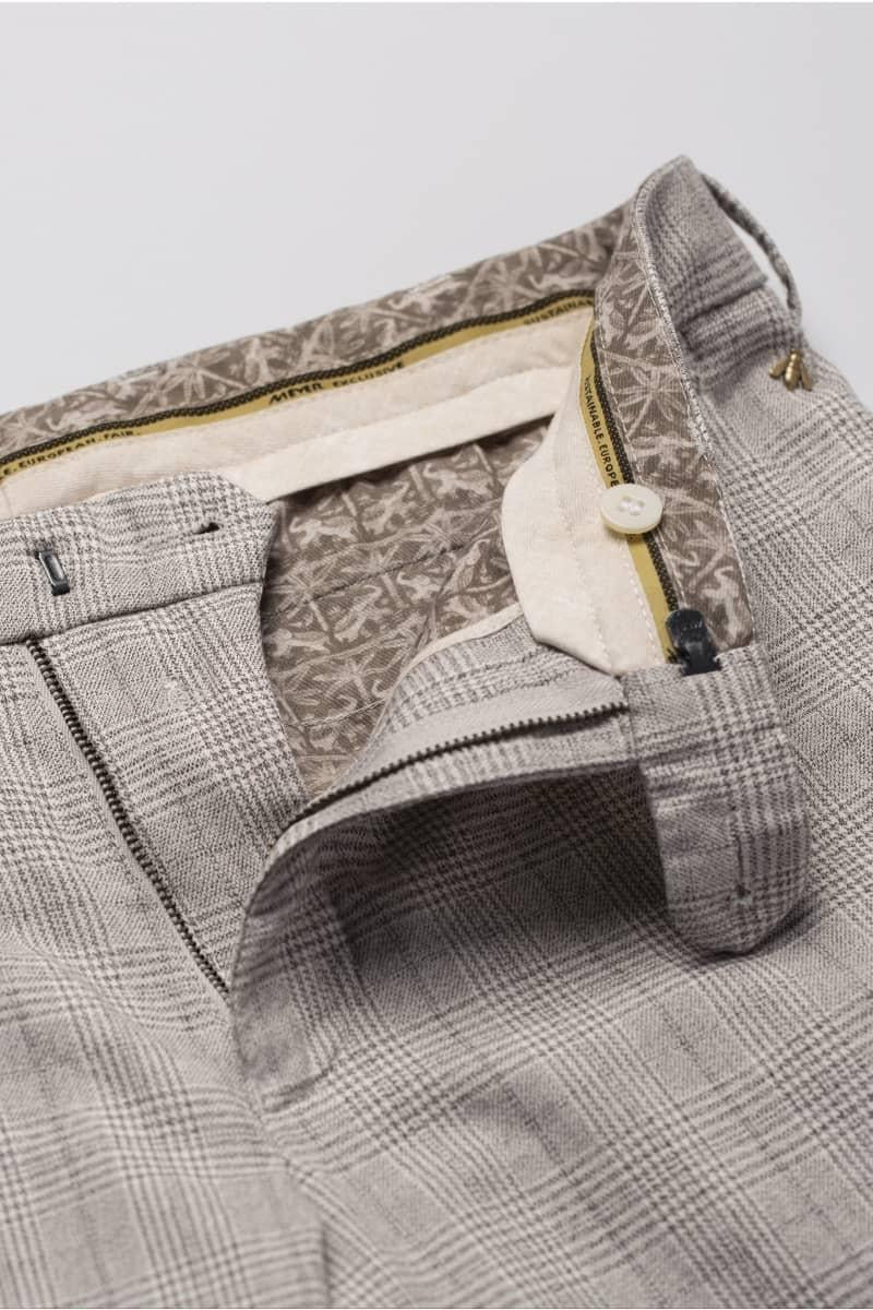 Meyer chino BONN chino 1-8089-98% katoen, 2% elasthaan-HEREN BROEKEN-Bruin