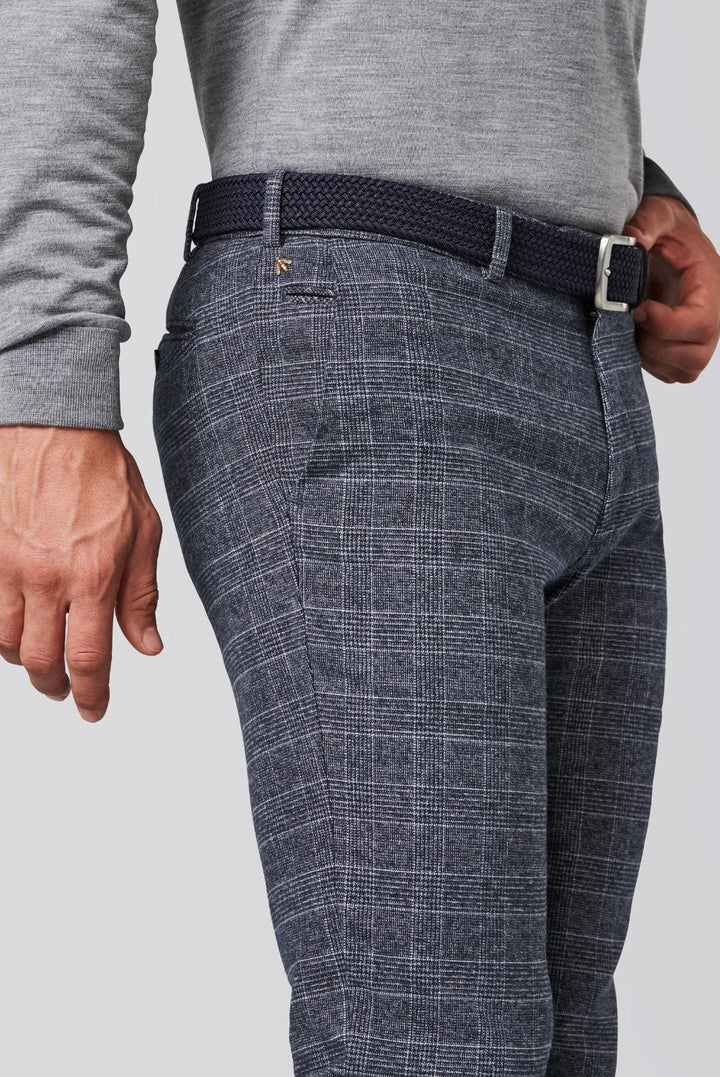 Meyer chino BONN Modern fit-HEREN BROEKEN-Blauw