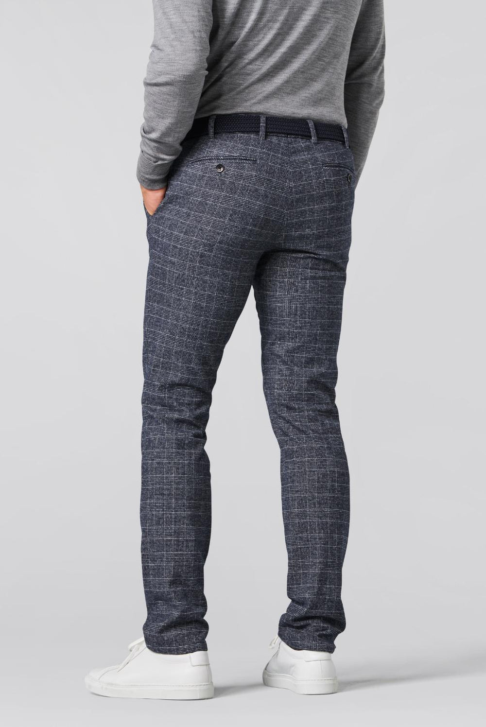 Meyer chino BONN Modern fit-HEREN BROEKEN-Blauw