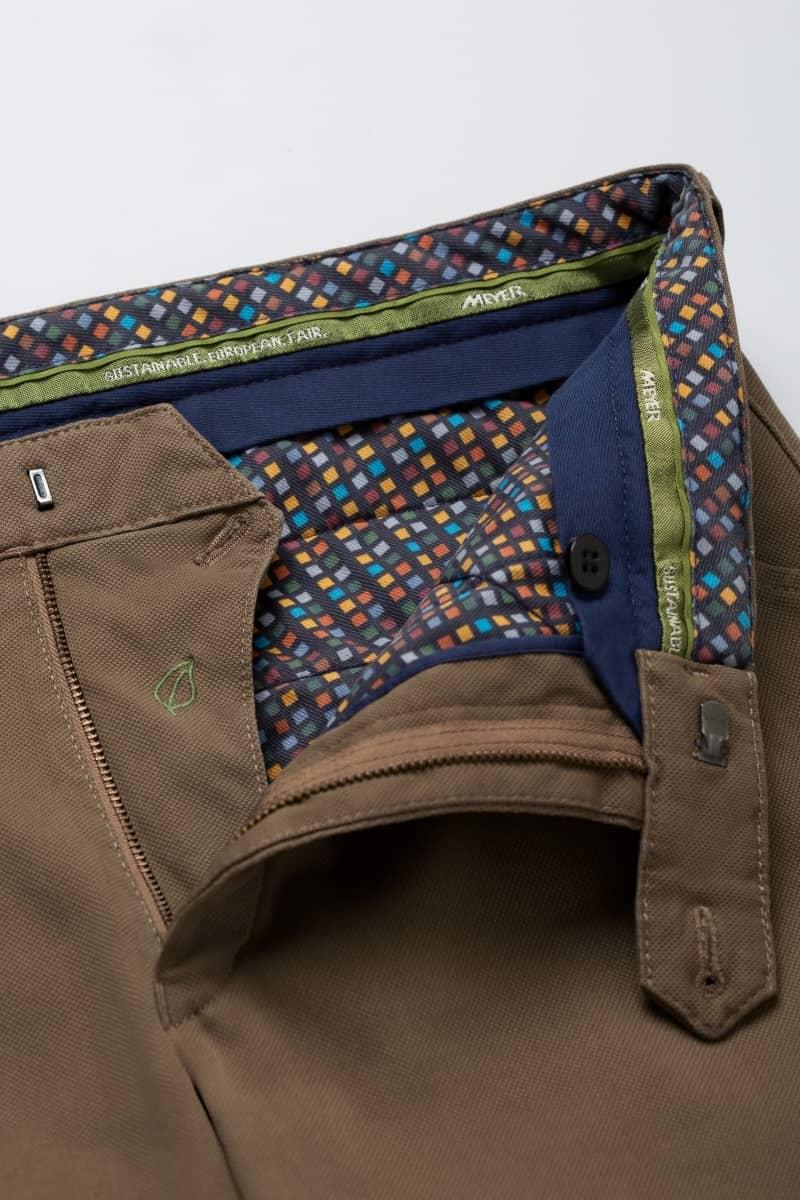 Meyer chino CHICAGO 2-5605-98% katoen, 2% elasthaan-HEREN BROEKEN-Bruin
