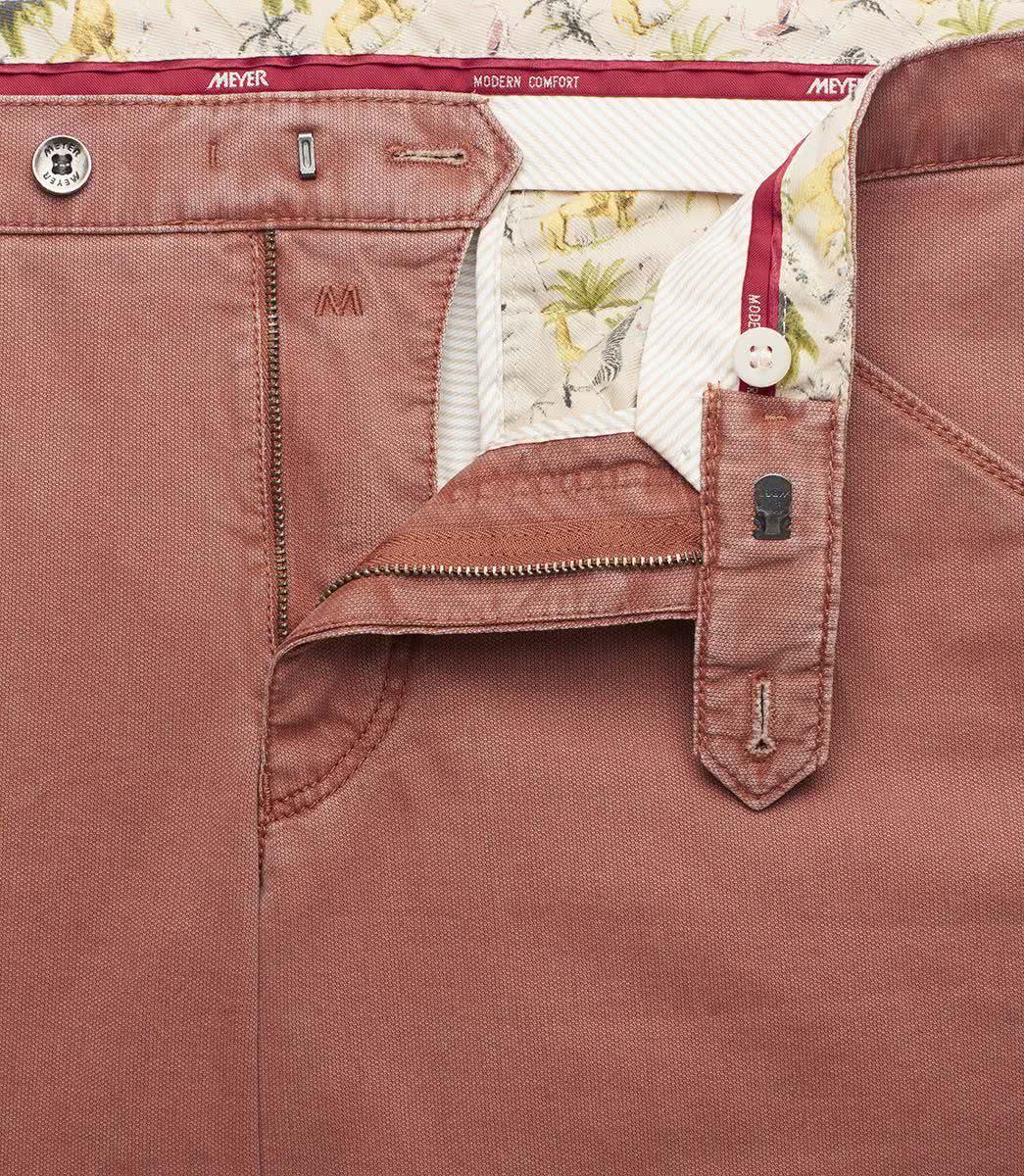 Meyer chino Chicago-97% katoen, 3% elasthaan-HEREN BROEKEN-Oranje