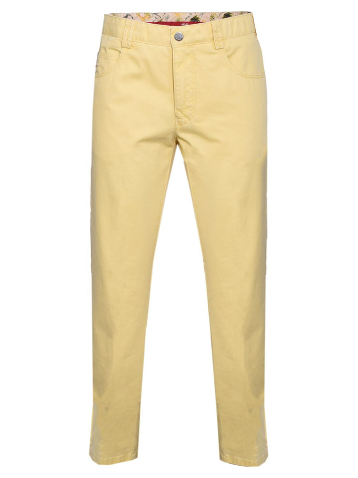 Meyer Chino Diego-96% katoen, 4% elastaan-HEREN BROEKEN-Geel
