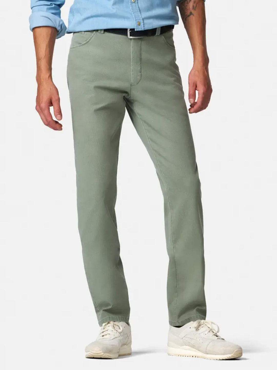 Meyer chino DUBLIN 3009-75% katoen, 21% lyocell, 4% elasthaan-HEREN BROEKEN-Groen