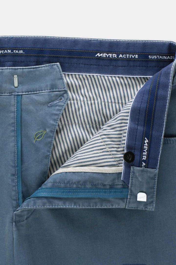 Meyer chino DUBLIN 9-3009-75% katoen, 21% lyocell, 4% elasthaan-HEREN BROEKEN-Blauw