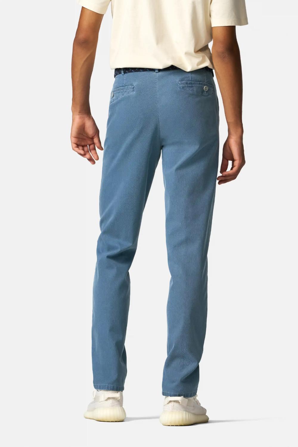 Meyer chino DUBLIN 9-3009-75% katoen, 21% lyocell, 4% elasthaan-HEREN BROEKEN-Blauw