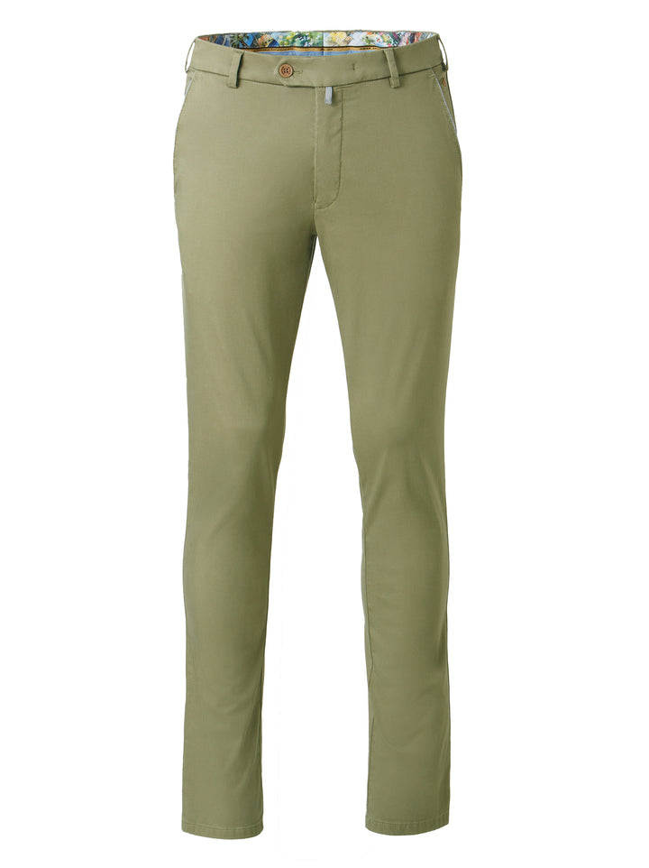 Meyer chino NEW YORK 1-8130-90% Katoen (BIO) • 7% Kapok • 3% Elastaan | 280g-HEREN BROEKEN-Groen