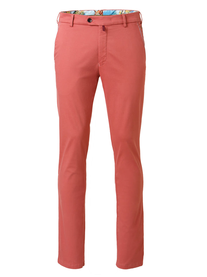 Meyer chino NEW YORK 1-8130-90% wol, 7% kapok. 3% elasthaan-HEREN BROEKEN-Rood