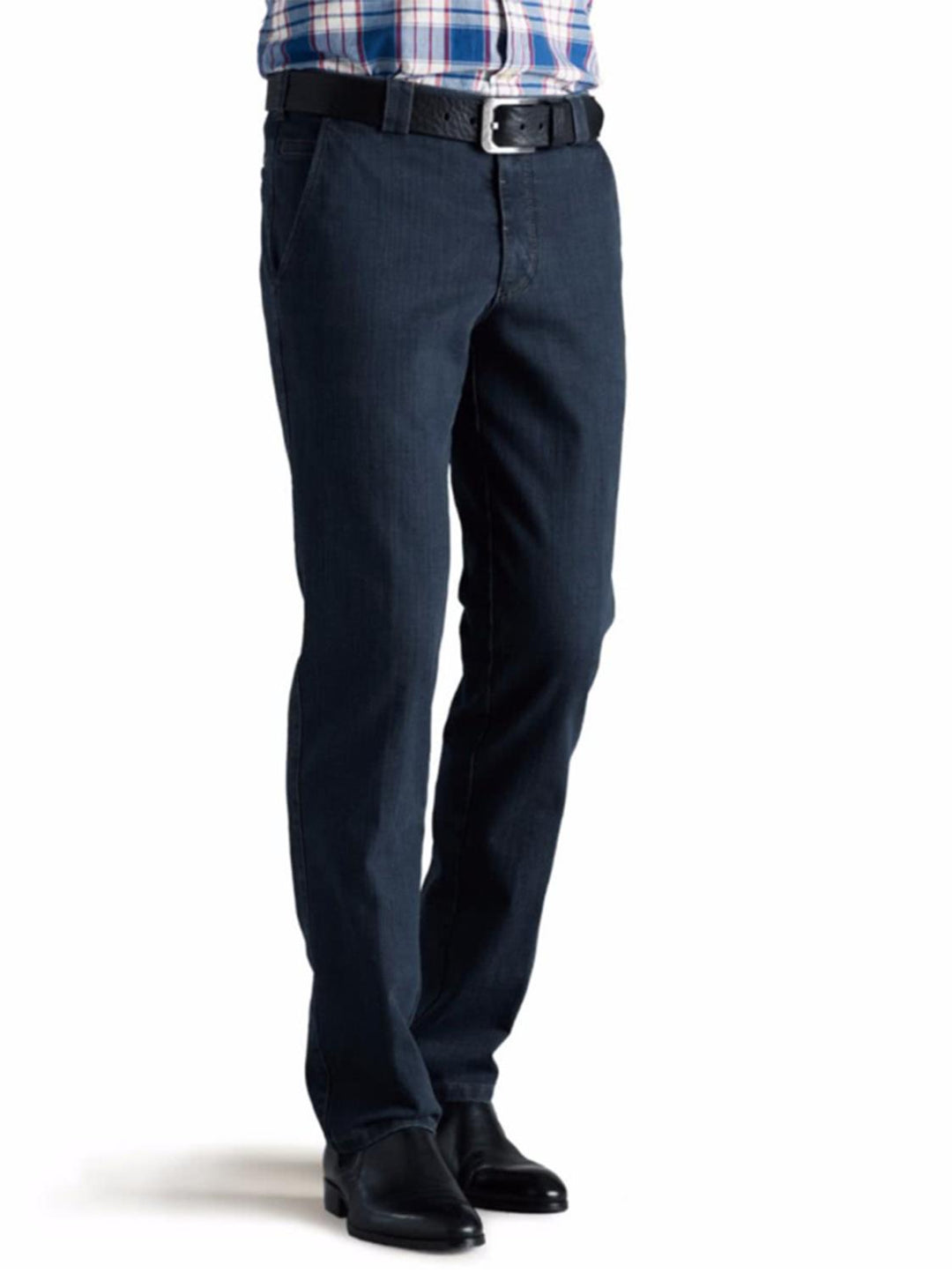 Meyer chino Roma-93% katoen<br />6% polyester<br />1% elastan-HEREN BROEKEN-Blauw
