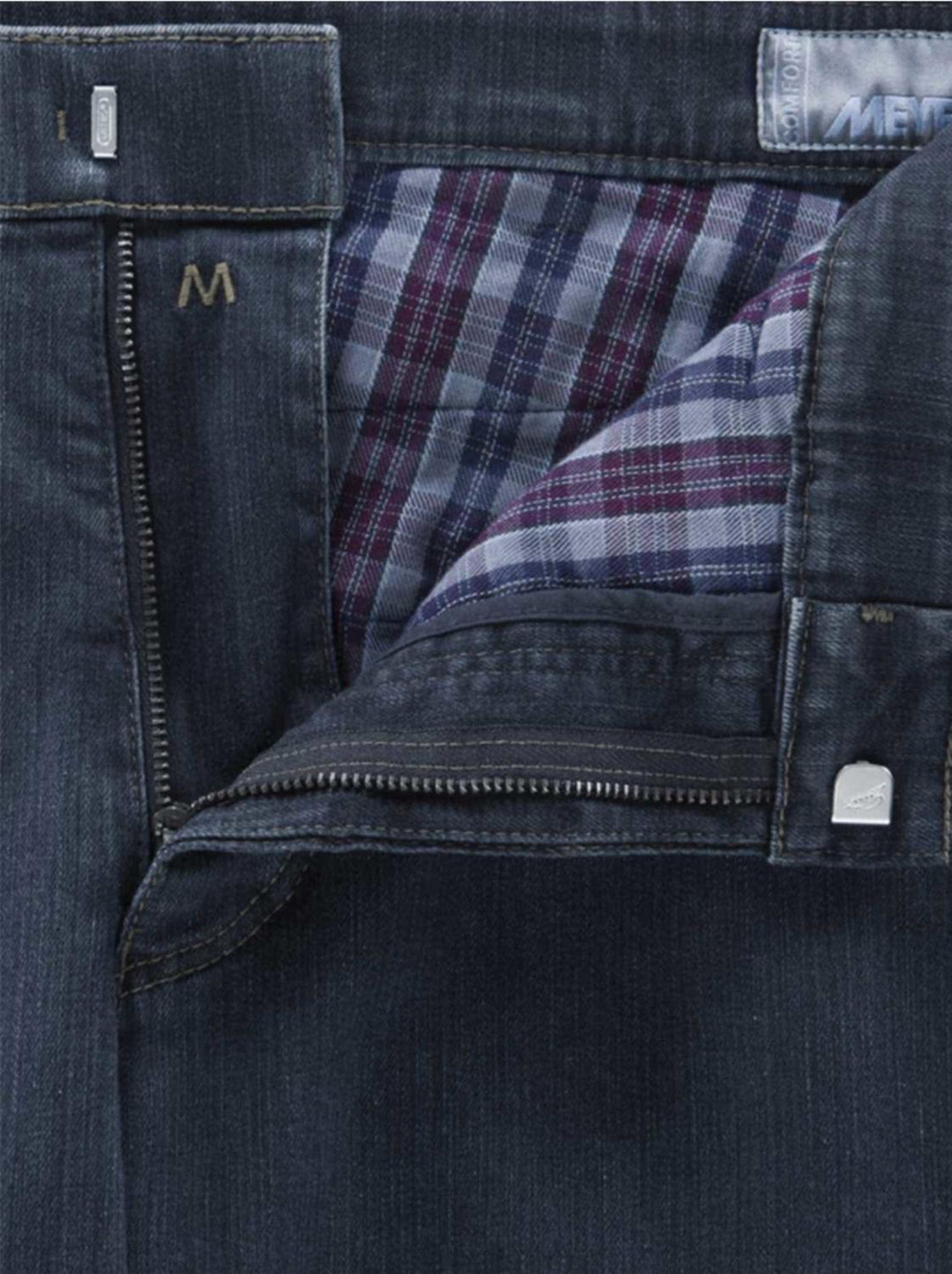 Meyer chino Roma-93% katoen<br />6% polyester<br />1% elastan-HEREN BROEKEN-Blauw