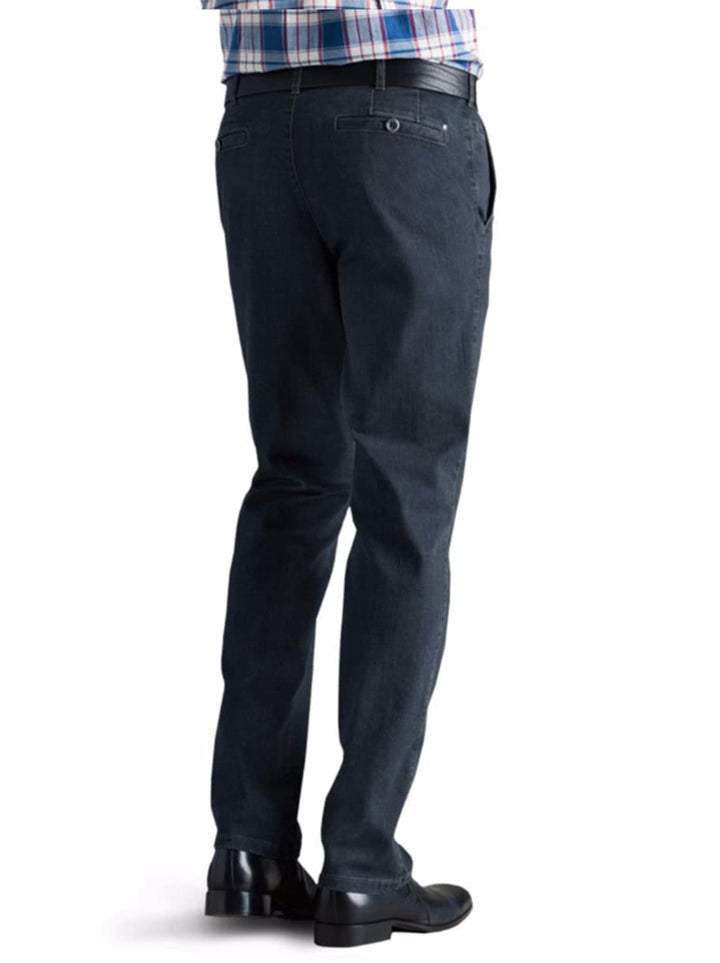 Meyer chino Roma-93% katoen<br />6% polyester<br />1% elastan-HEREN BROEKEN-Blauw