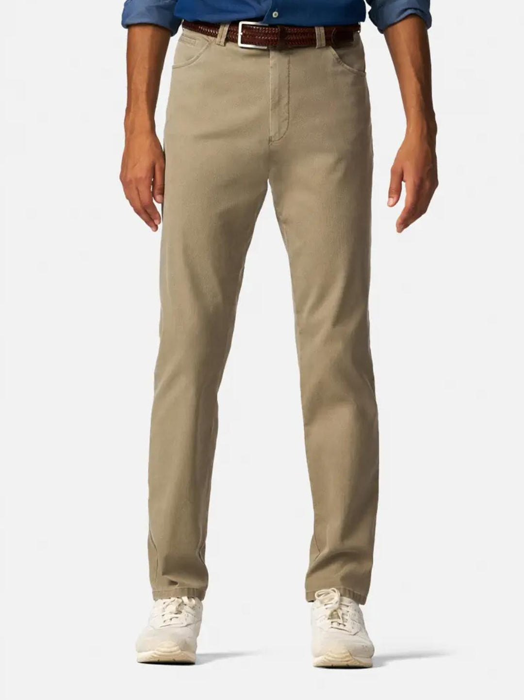 Meyer Dublin 5-Pocket Stretch Jeans – Bruin-75% katoen, 21% lyocell, 4% elasthaan-HEREN BROEKEN-Bruin