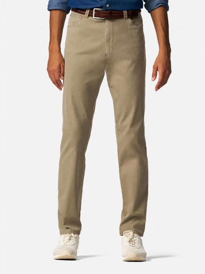 Meyer Dublin 5-Pocket Stretch Jeans – Bruin-75% katoen, 21% lyocell, 4% elasthaan-HEREN BROEKEN-Bruin