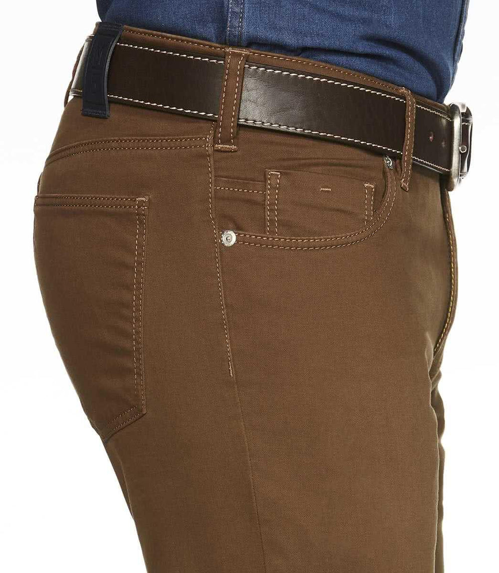 Meyer M5 Slim Fit 5‑Pocket Broek – Bruin-89% katoen, 8% elastomultiester, 3% elastaan-HEREN BROEKEN-Bruin