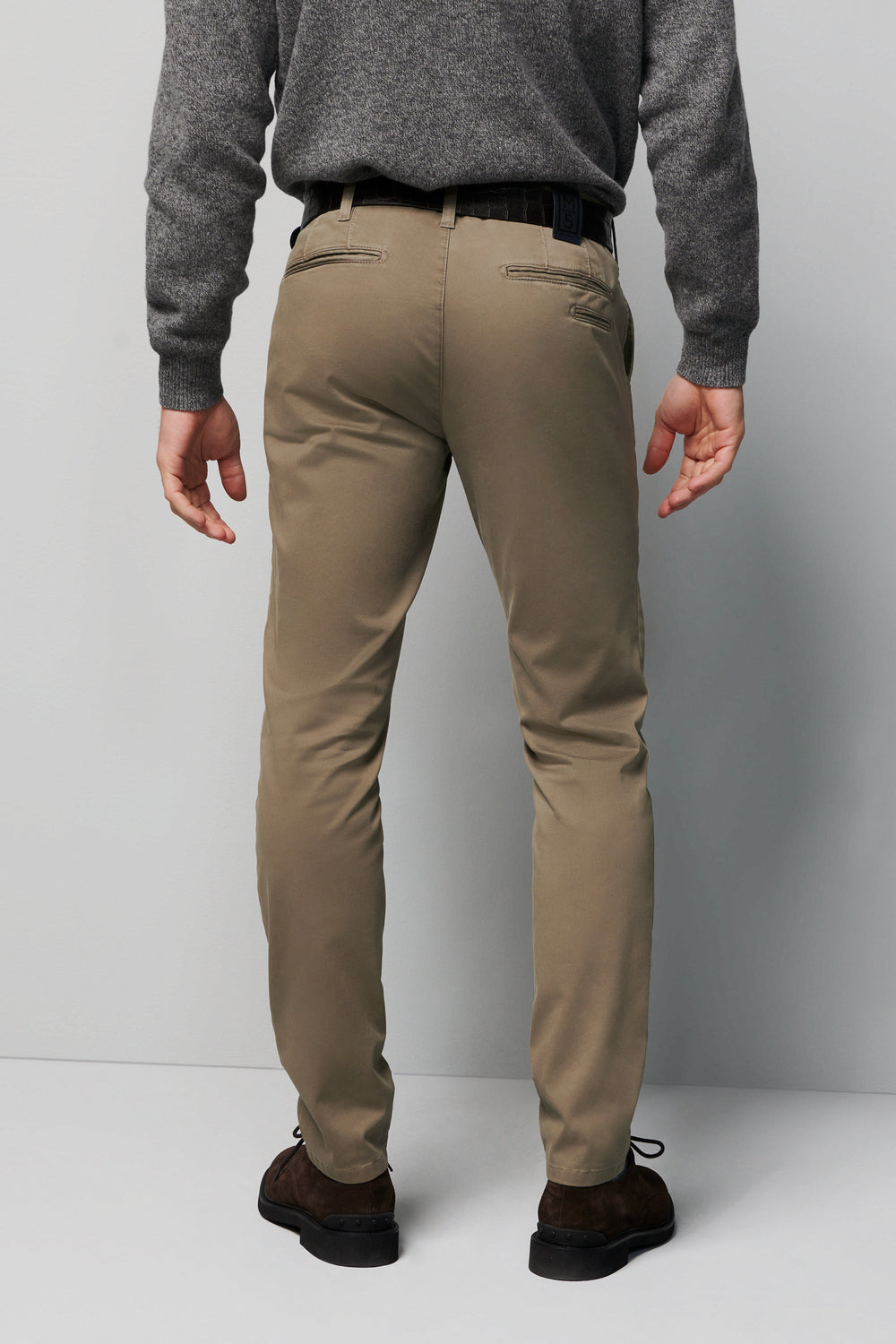 Meyer M5 Slim Fit 5‑Pocket Broek – Groen-89% katoen, 8% elastomultiester, 3% elastaan-HEREN BROEKEN-Groen