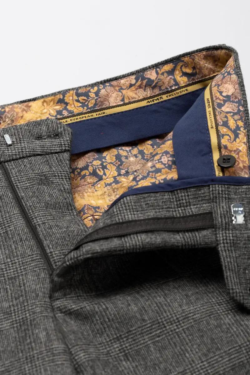 Meyer pantalon BONN 2-8811-60% wol, 38% polyester, 2% elasthaan-HEREN BROEKEN-Bruin