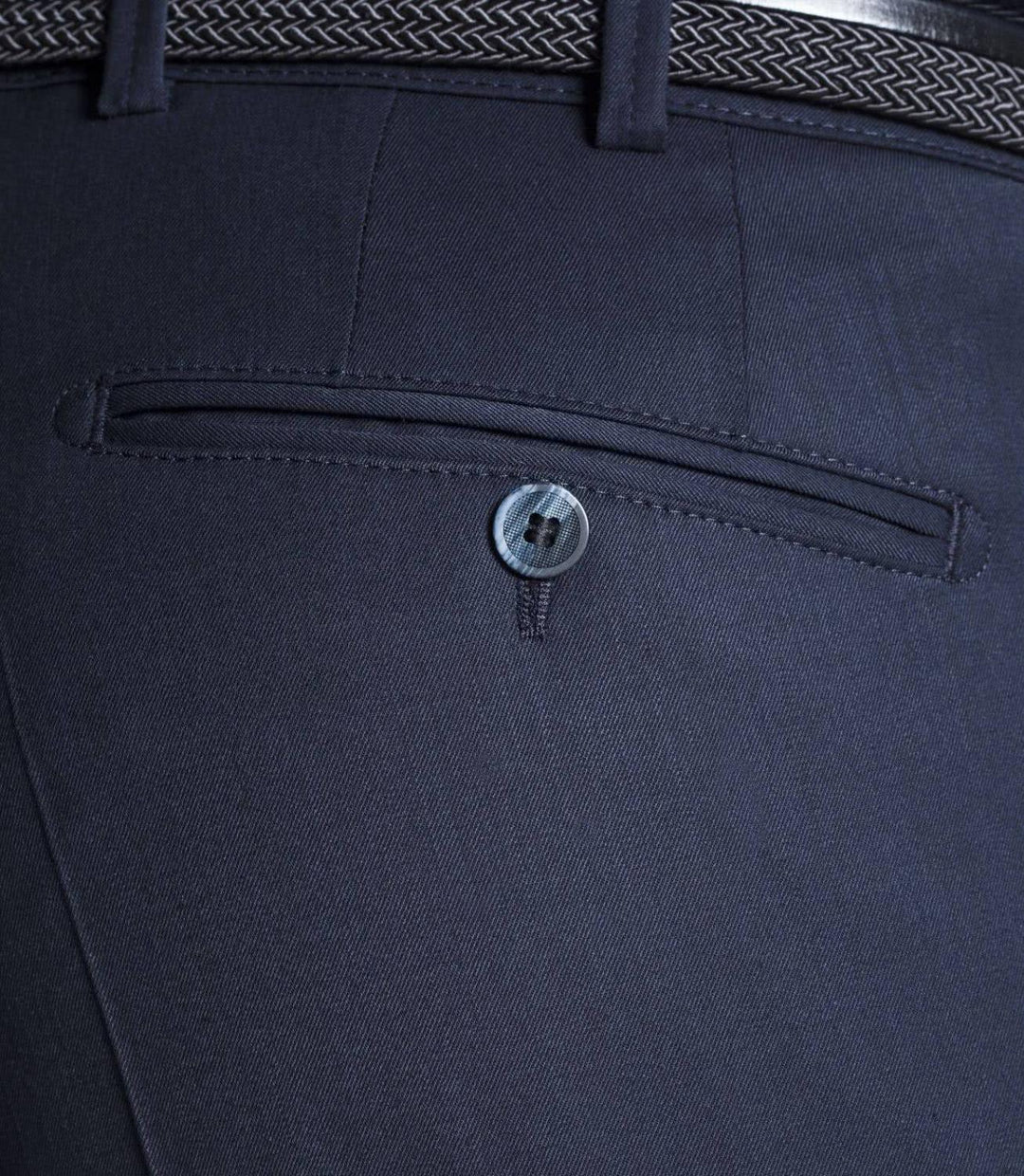 Meyer pantalon Bonn-52% Polyester, 43% Wol, 5% Elastaan-HEREN BROEKEN-Blauw