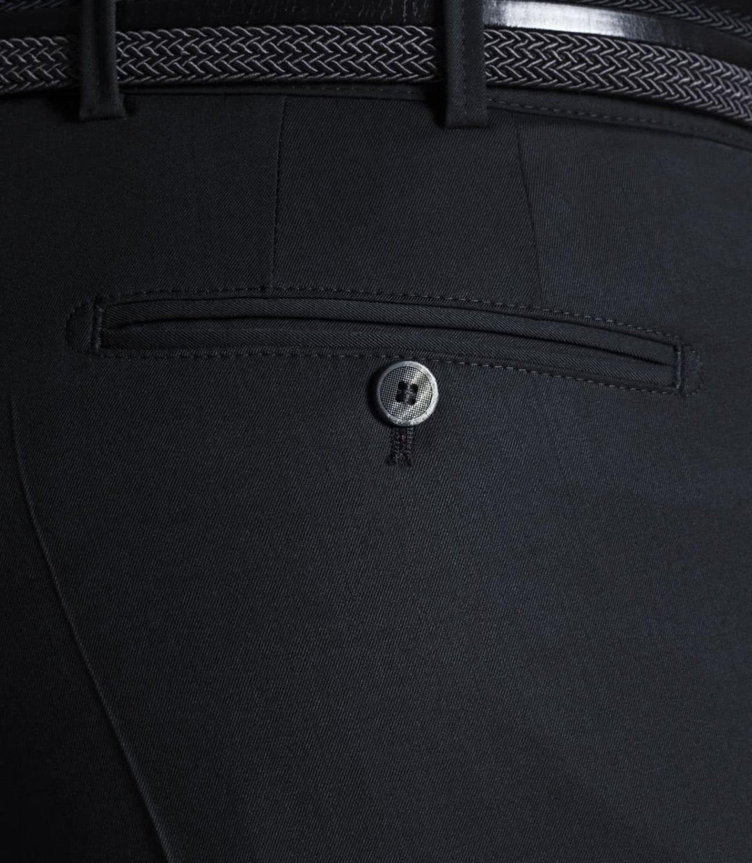 Meyer pantalon Bonn-52% Polyester, 43% Wol, 5% Elastaan-HEREN BROEKEN-Zwart