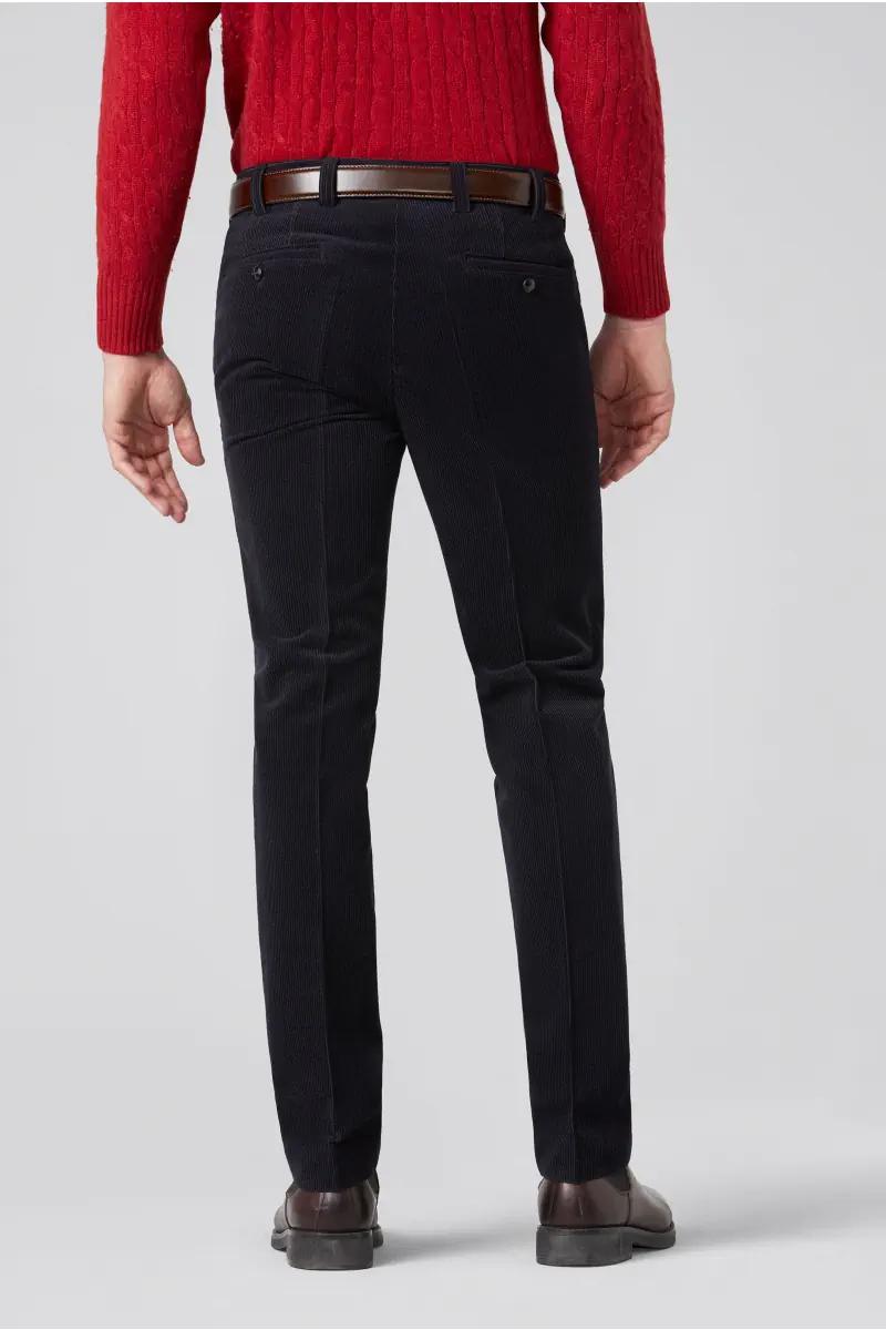Meyer pantalon ROMA 2-390-5% polyester, 42% wol en 3% elastaan-HEREN BROEKEN-Blauw