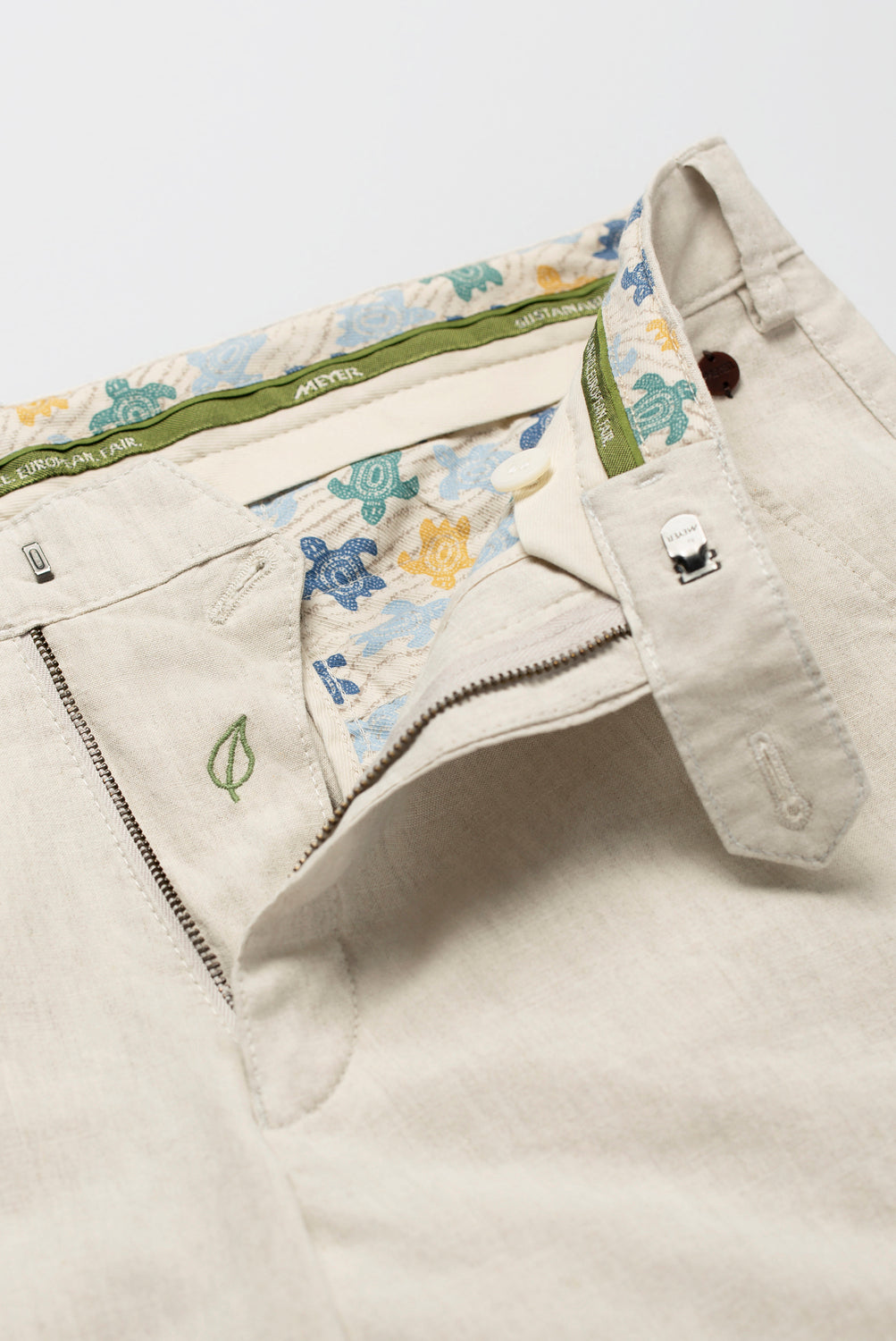 Meyer Roma Chino 1-3020  – Beige-53% linnen, 45% katoen, 2% elastaan-HEREN BROEKEN-Beige
