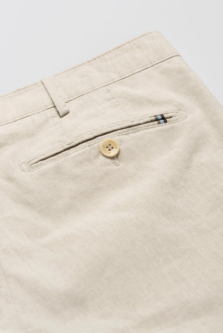 Meyer Roma Chino 1-3020  – Beige-53% linnen, 45% katoen, 2% elastaan-HEREN BROEKEN-Beige