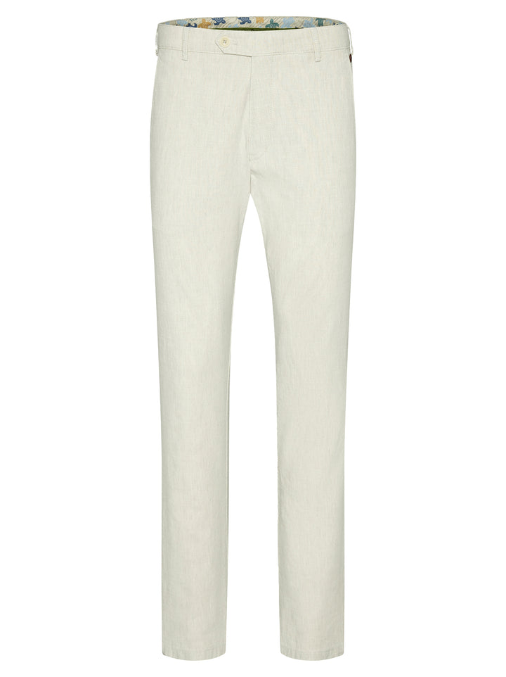 Meyer Roma Chino 1-3020  – Beige-53% linnen, 45% katoen, 2% elastaan-HEREN BROEKEN-Beige