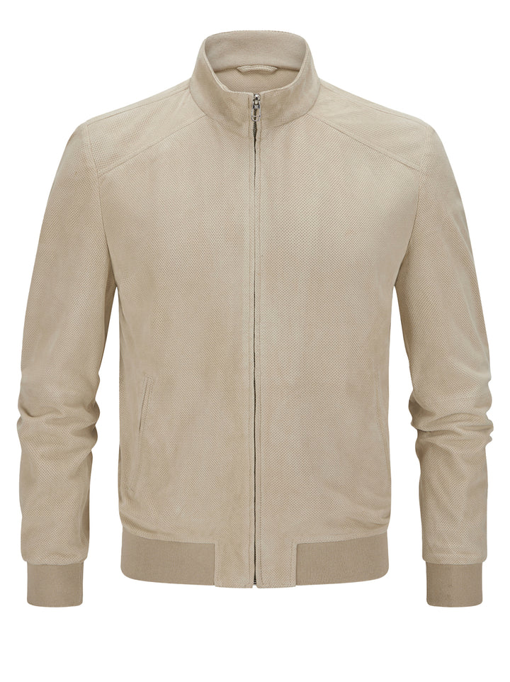 Milestone leren blouson/jack MSToledo-100% suède-HEREN JASSEN & JACKS-Beige