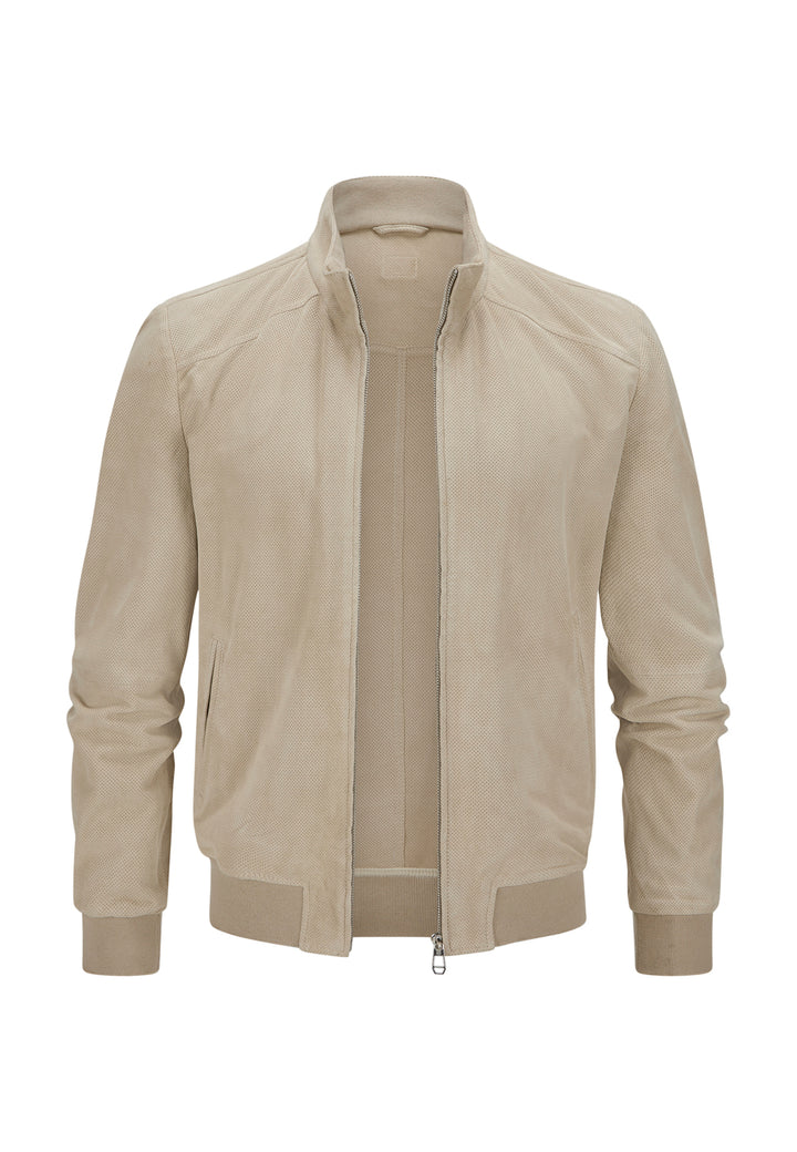 Milestone leren blouson/jack MSToledo-100% suède-HEREN JASSEN & JACKS-Beige