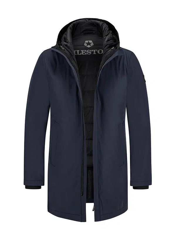 Milestone MS Richmond Parka – Blauw-48% polyamide, 42% polyester, 10% elasthaan-HEREN JASSEN & JACKS-Blauw