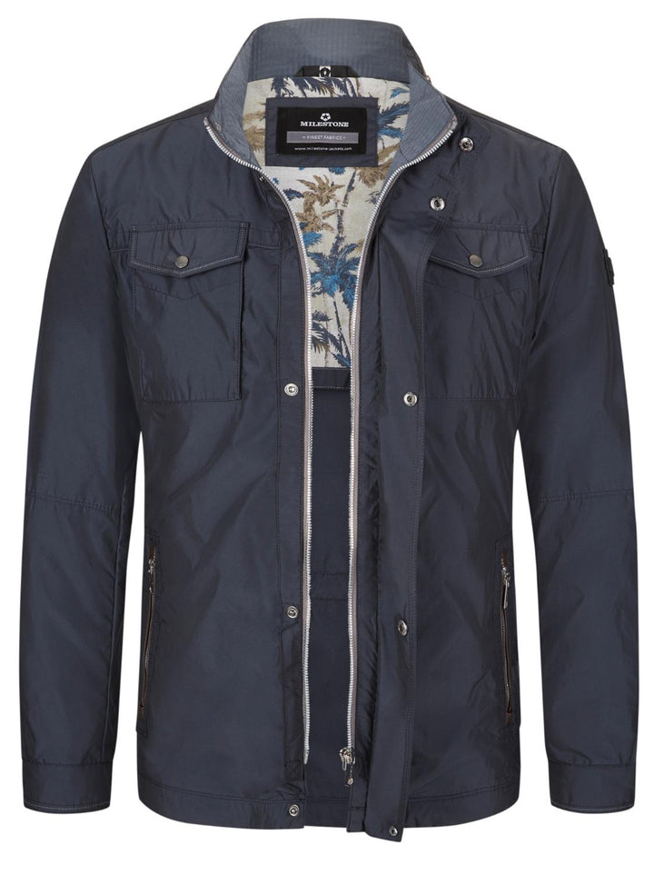 Milestone MSCatello jack-100% polyester-HEREN JASSEN & JACKS-Blauw