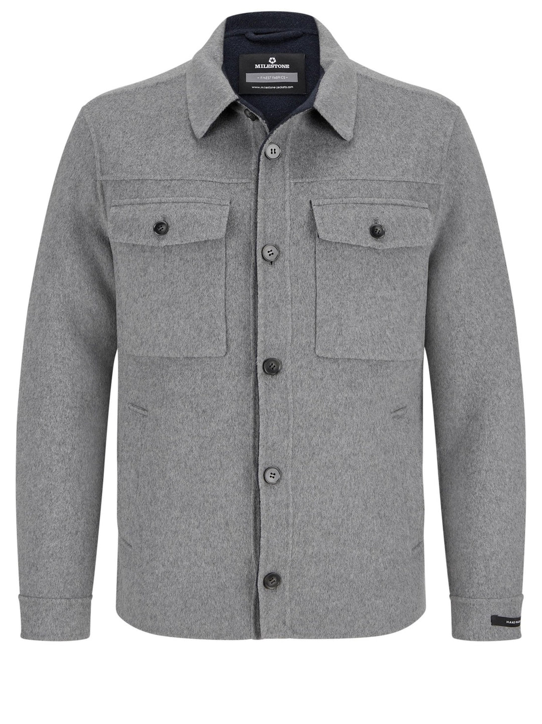 Milestone wollen jack MsBorgo-51% wol, 40% polyester, 4% polyamide, 3% viscose, 2% polyacryl-HEREN JASSEN & JACKS-Grijs