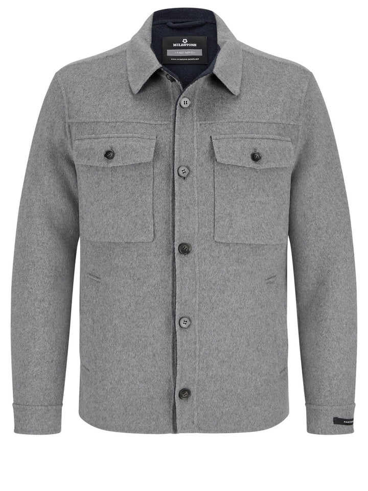 Milestone wollen jack MsBorgo-51% wol, 40% polyester, 4% polyamide, 3% viscose, 2% polyacryl-HEREN JASSEN & JACKS-Grijs