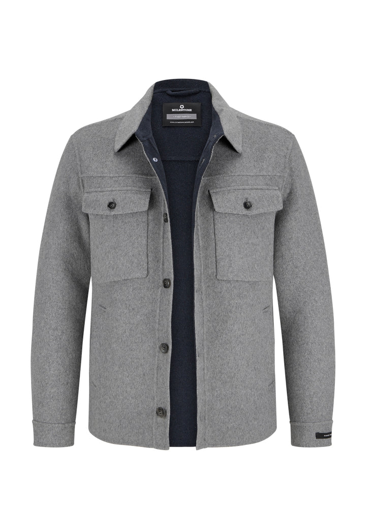 Milestone wollen jack MsBorgo-51% wol, 40% polyester, 4% polyamide, 3% viscose, 2% polyacryl-HEREN JASSEN & JACKS-Grijs