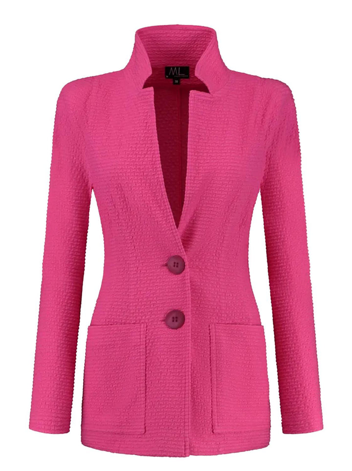 ML Collections blazer 31333-70% katoen, 25% polyamide, 5% elasthaan-DAMES BLAZERS & GILETS-Roze