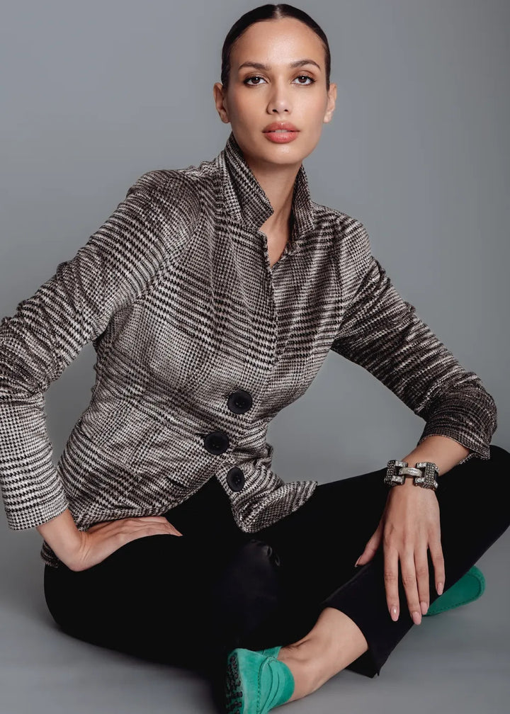 ML Collections blazer 41585-58% Viscose<br />33% Polyester<br />8% Polyamide<br />1% Elastaan-DAMES BLAZERS & GILETS-Grij