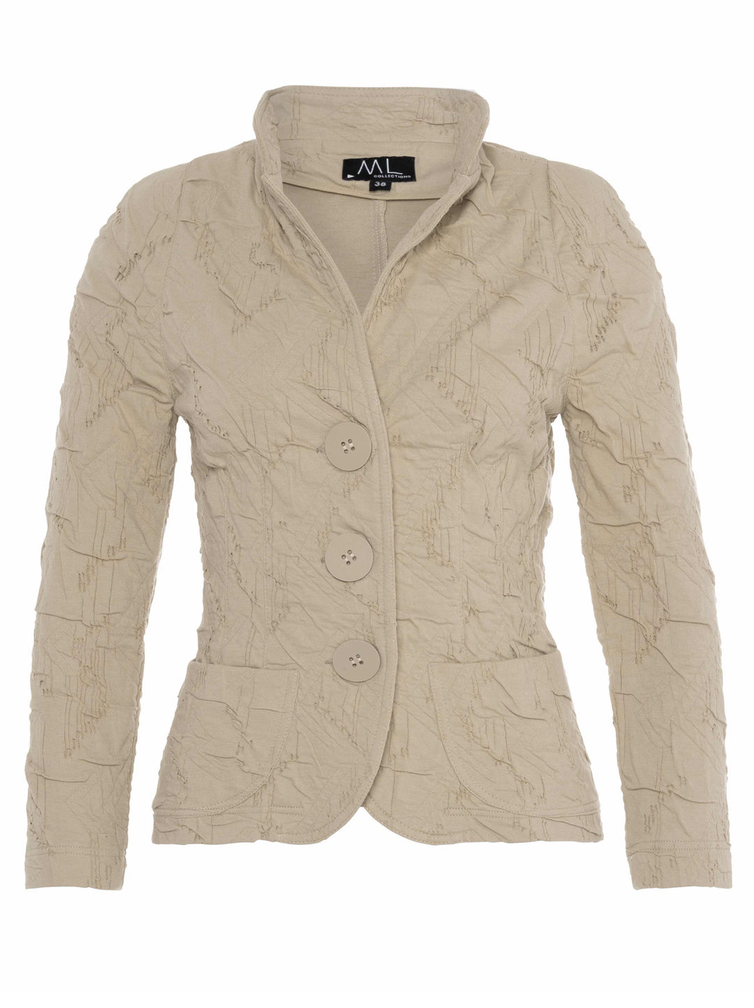 ML Collections blazer 50735-86% Katoen<br />13% Polyester<br />1% Elastaan-DAMES BLAZERS & GILETS-Beige