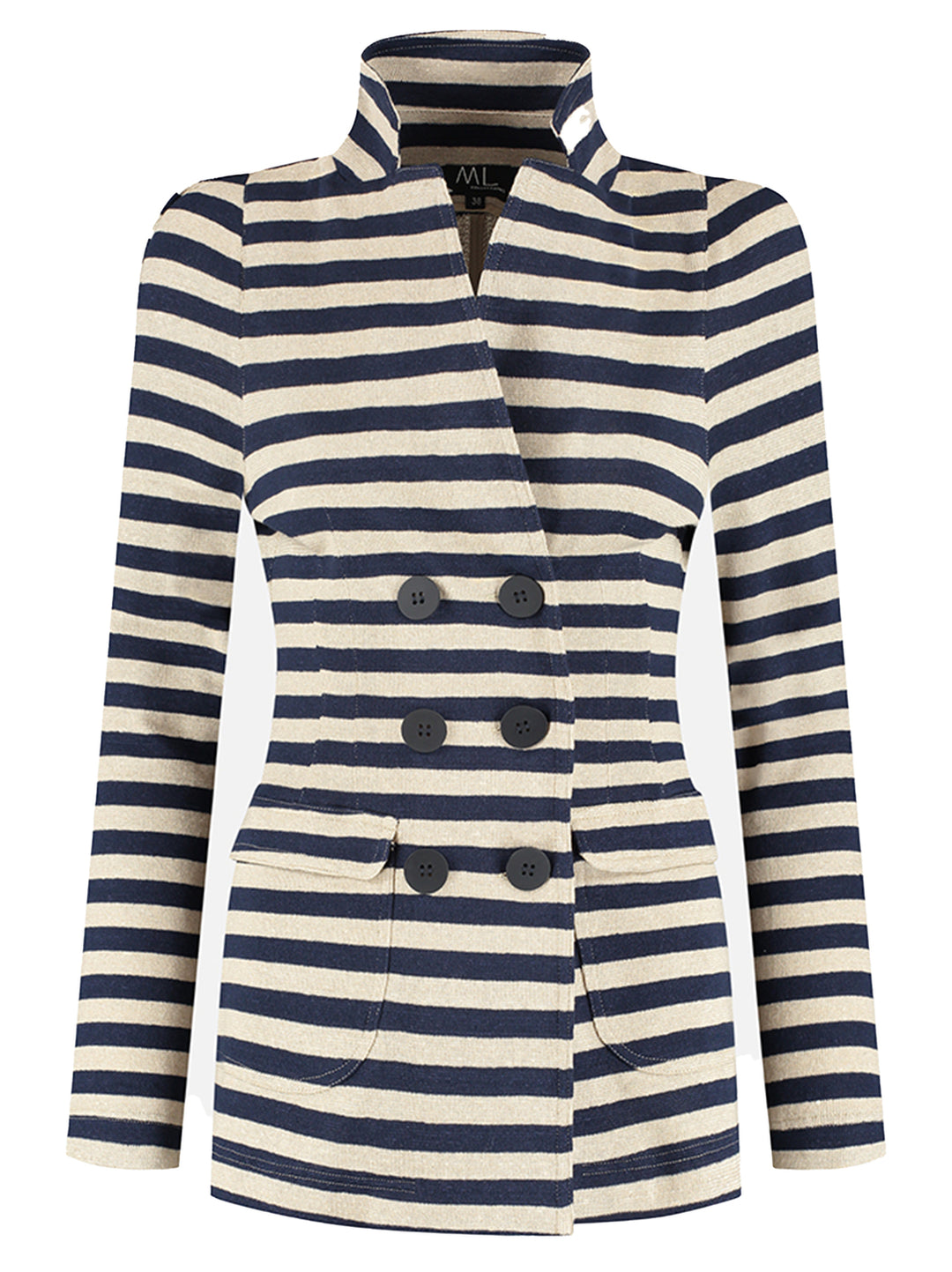 ML Collections blazer 51540-52% Linnen<br />24% Polyester<br />24% Katoen-DAMES BLAZERS & GILETS-Blauw