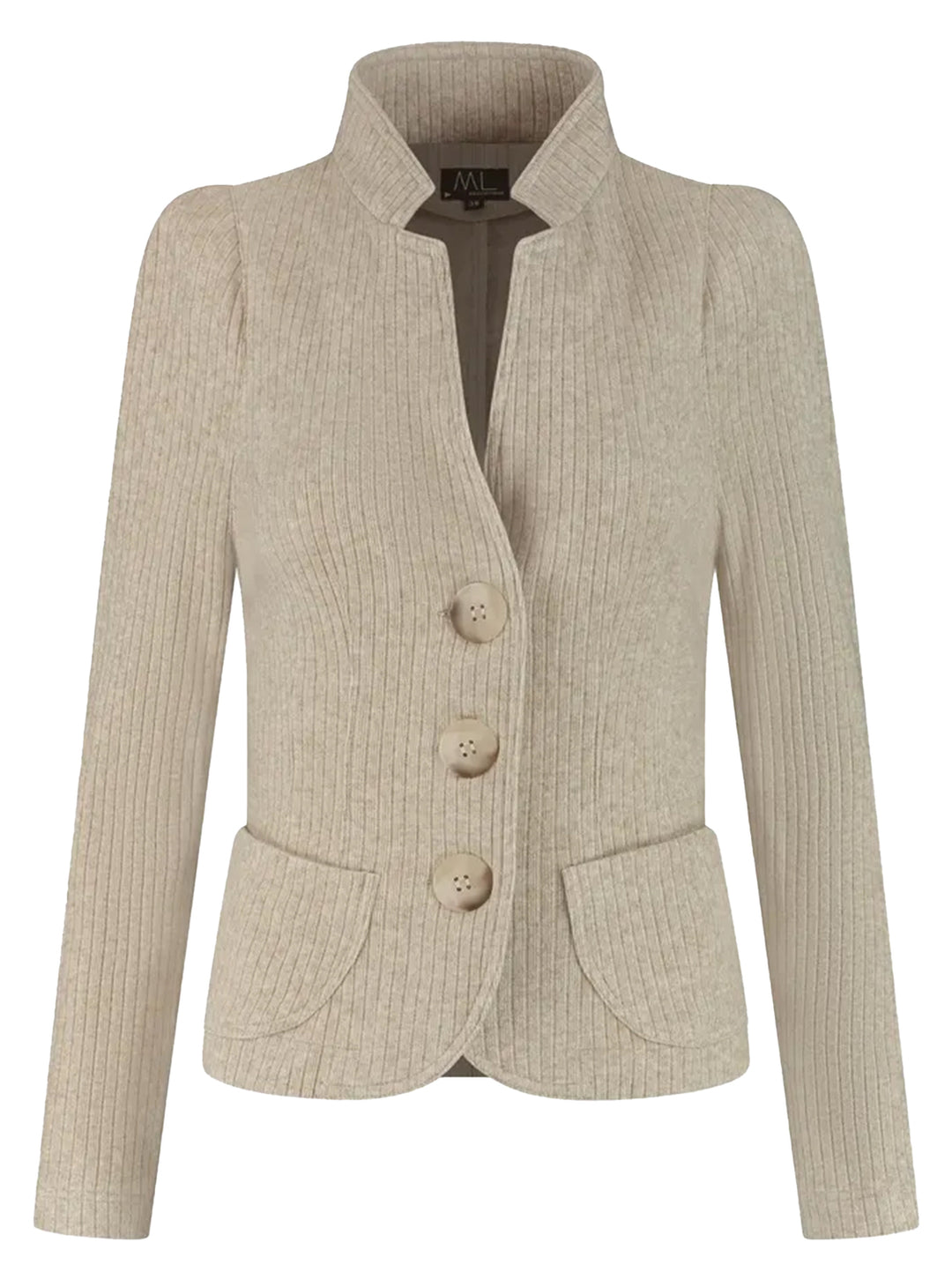 ML Collections Blazer – Beige-50% viscose, 28% polyester, 19% nylon, 3% elasthaan -DAMES BLAZERS & GILETS-Beige
