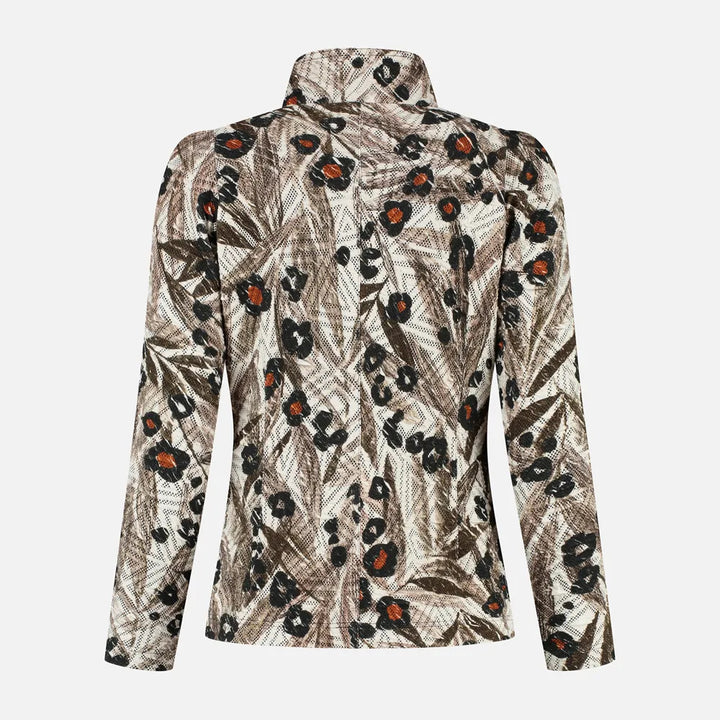 ML Collections Blazer – Bruin-62% katoen, 24% polyester, 10% nylon, 2% elastaan -DAMES BLAZERS & GILETS-Bruin