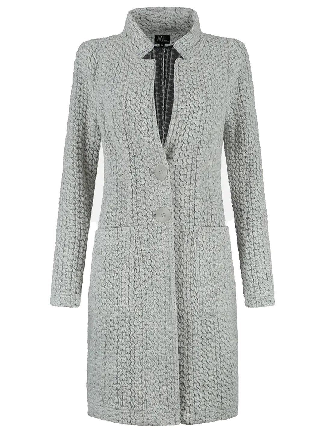 ML Collections Blazer – Grijs-58% viscose, 41% polyester, 1% elasthaan-DAMES BLAZERS & GILETS-Grijs