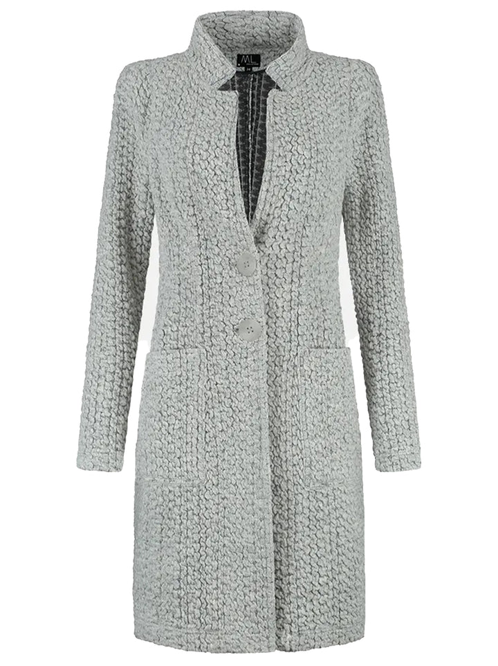 ML Collections Blazer – Grijs-58% viscose, 41% polyester, 1% elasthaan-DAMES BLAZERS & GILETS-Grijs