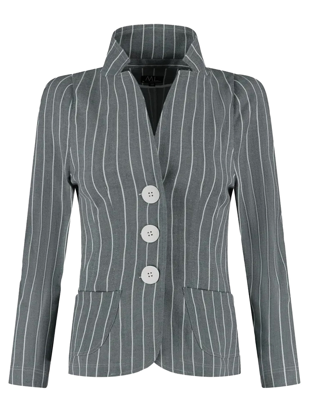 ML Collections blazer LUCA 50230-65% Polyester<br />32% Katoen<br />3% Elastaan-DAMES BLAZERS & GILETS-Blauw