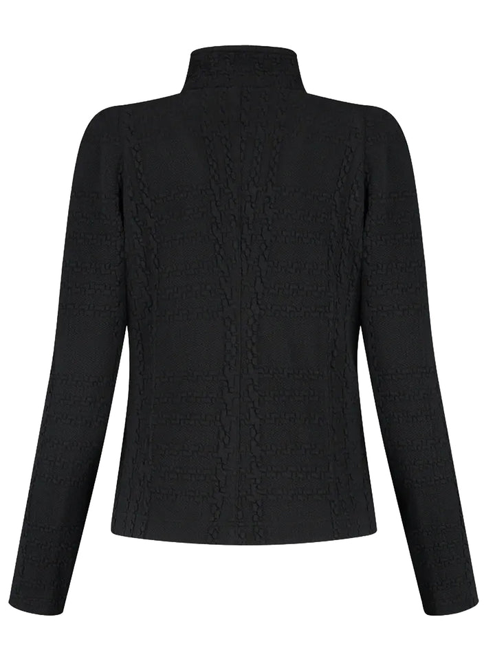 ML Collections Blazer – Zwart-63% katoen, 25% polyamide, 12% polyester  -DAMES BLAZERS & GILETS-Zwart