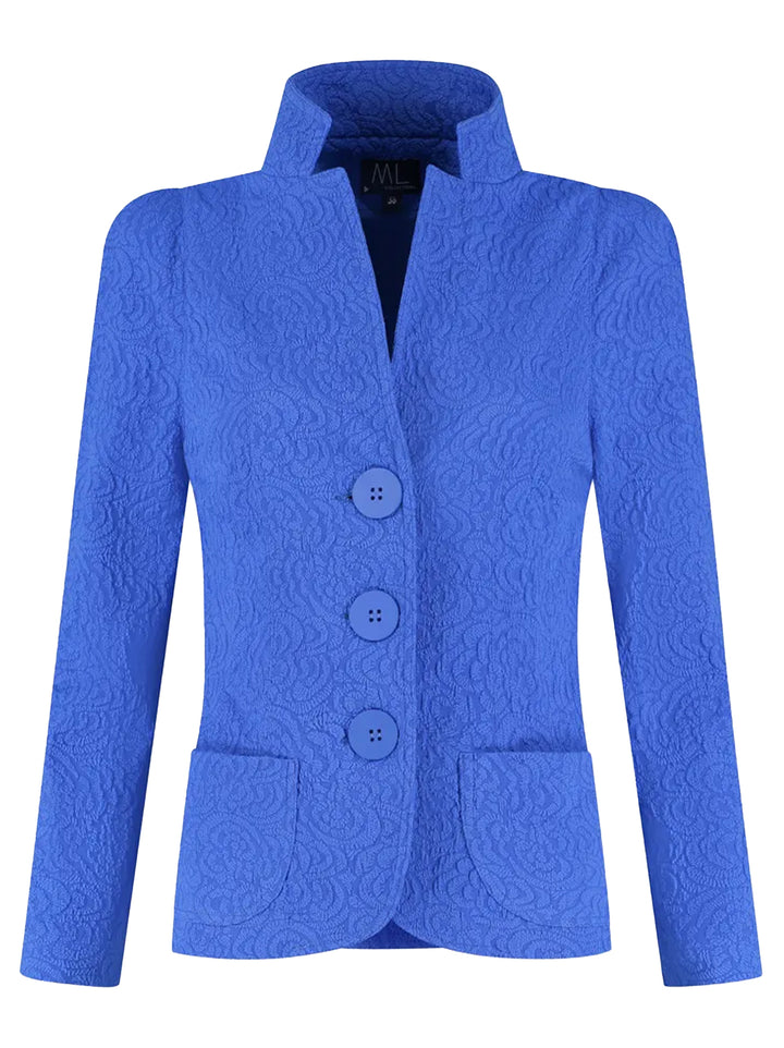 ML Collections Jagger Blazer 70751 – Blauw-90% polyamide, 10% elastaan-DAMES BLAZERS & JASJES-Blauw