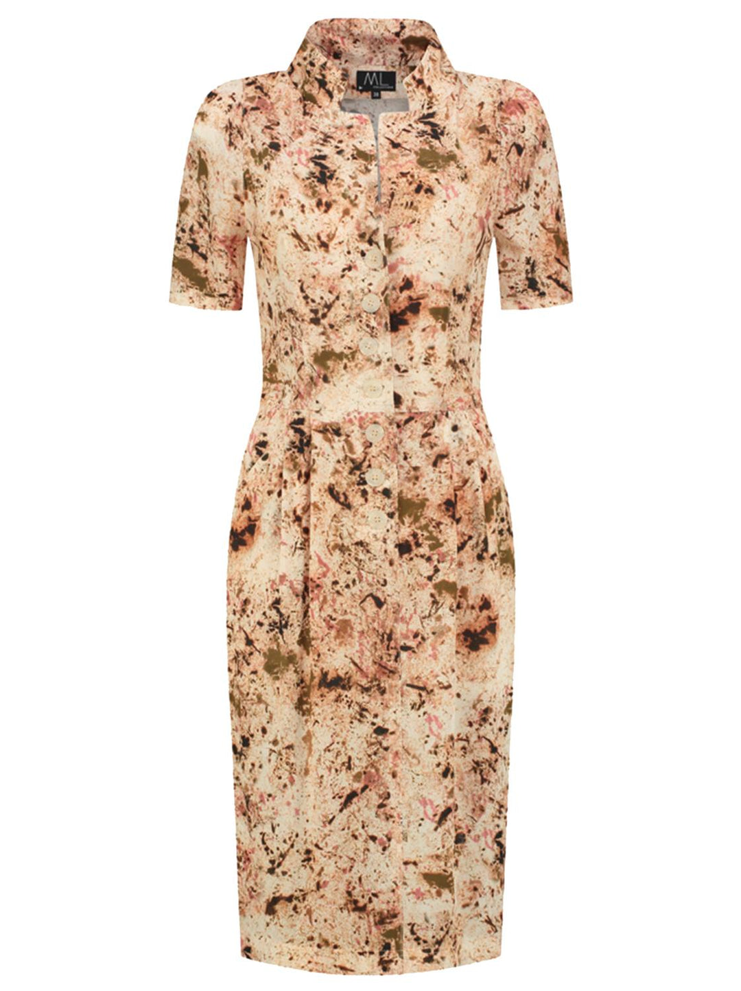 ML Collections jurk 107810-100% viskose-DAMES JURKEN-Beige