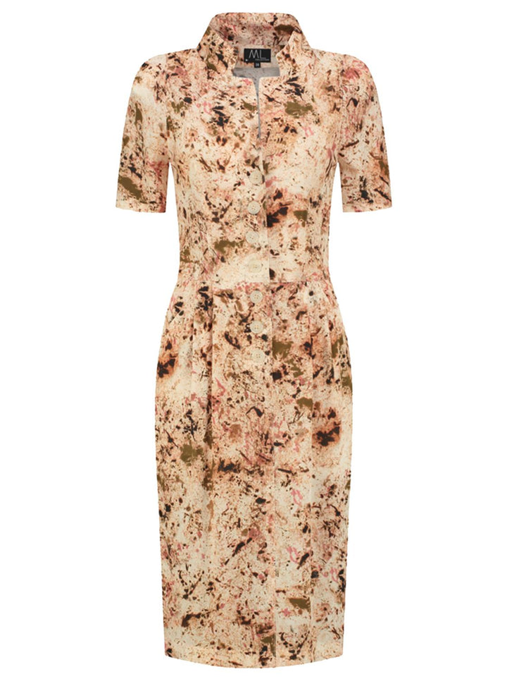 ML Collections jurk 107810-100% viskose-DAMES JURKEN-Beige